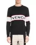 pulls givenchy pour homme promo reverse-logo cotton noir